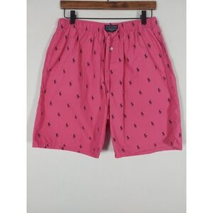 Polo Ralph Lauren Pink Allover Pony Print Boxers Shorts Cotton Lounge Men M